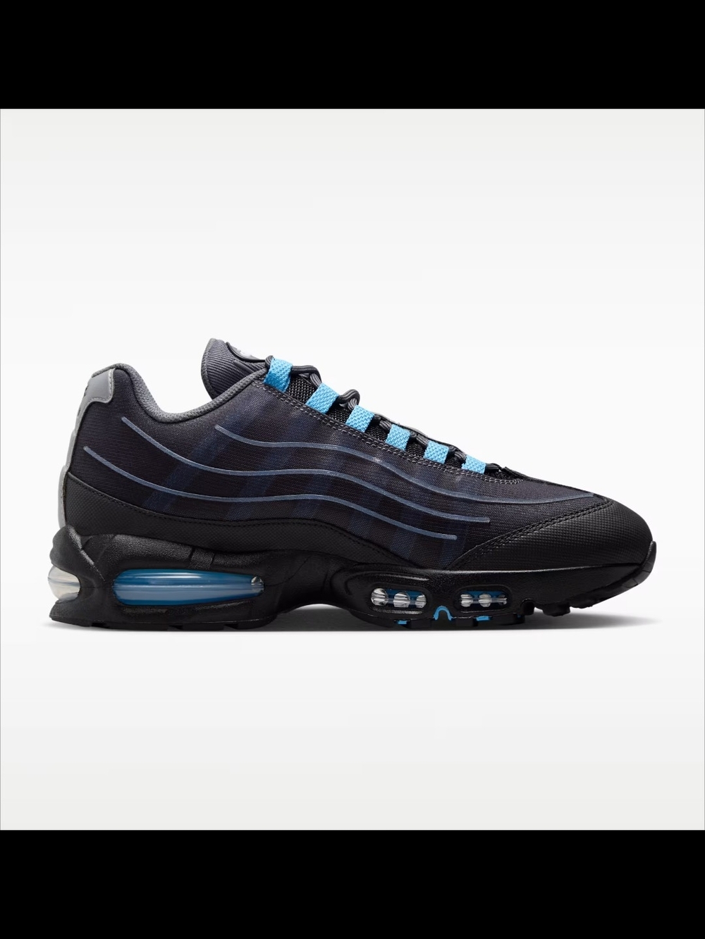 Nike Air Max 95 Black with Blue Accents Men's Size 10 New In Box! - Picture 2 of 10